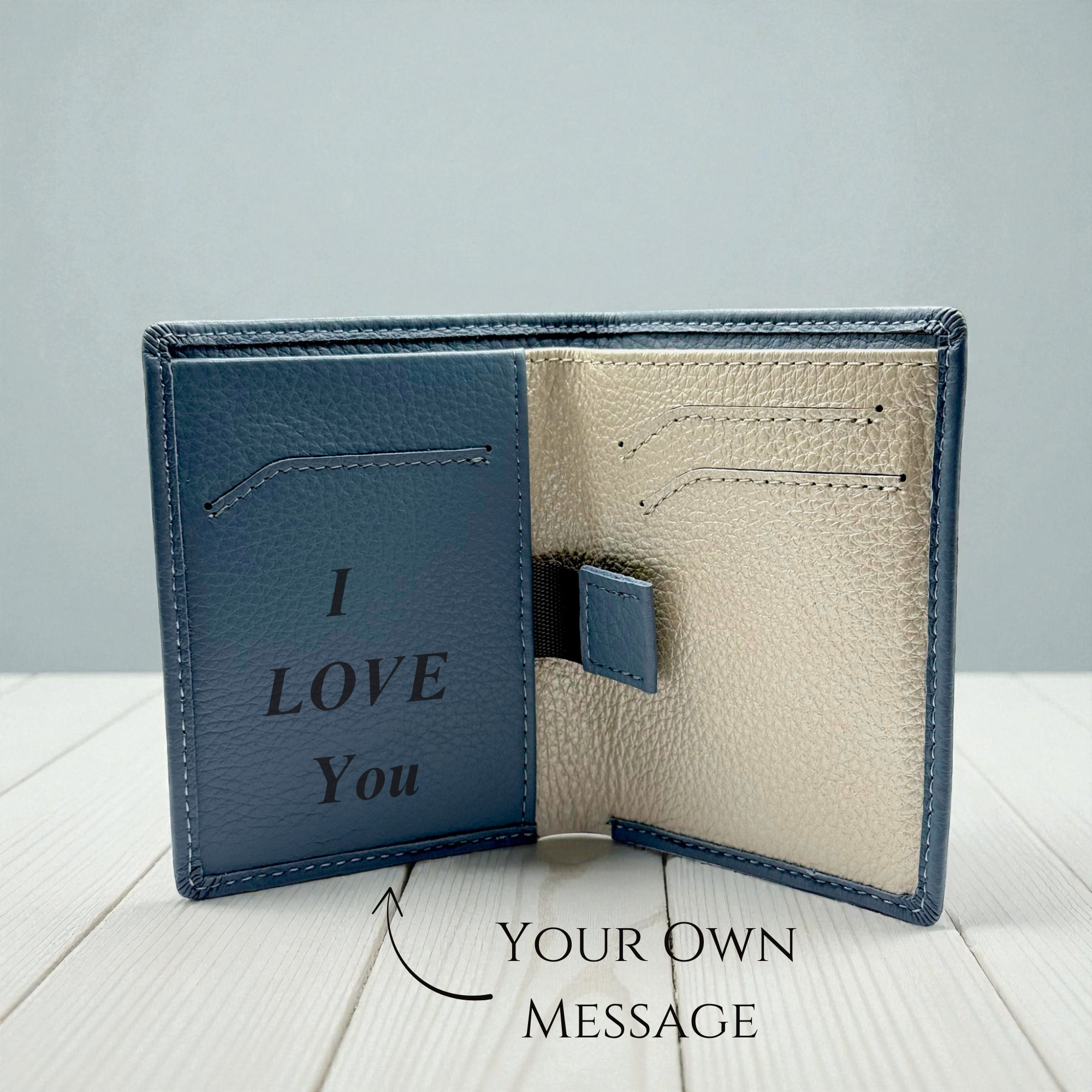 RFID Leather Sliding Mechanism Wallet