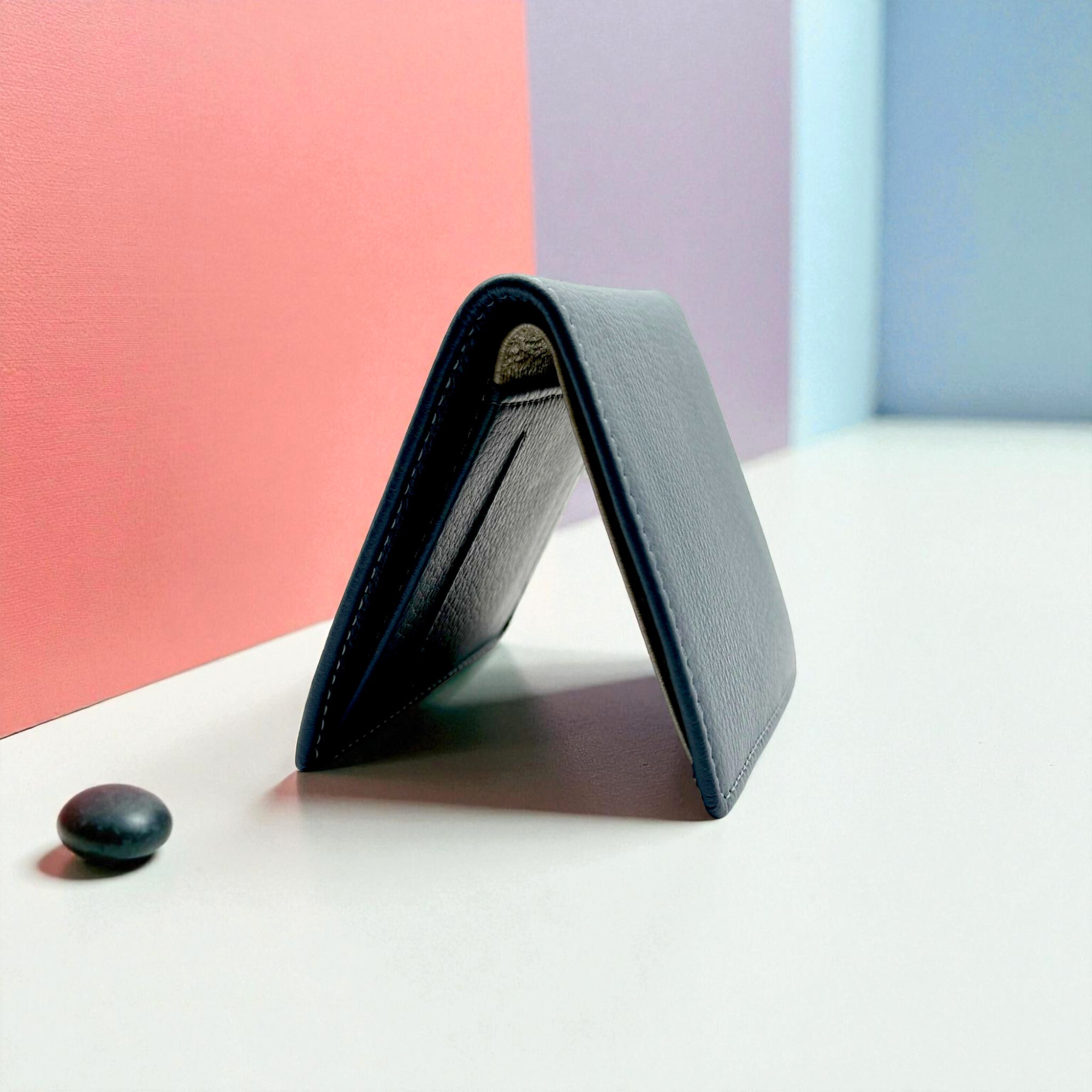 RFID Leather Sliding Mechanism Wallet