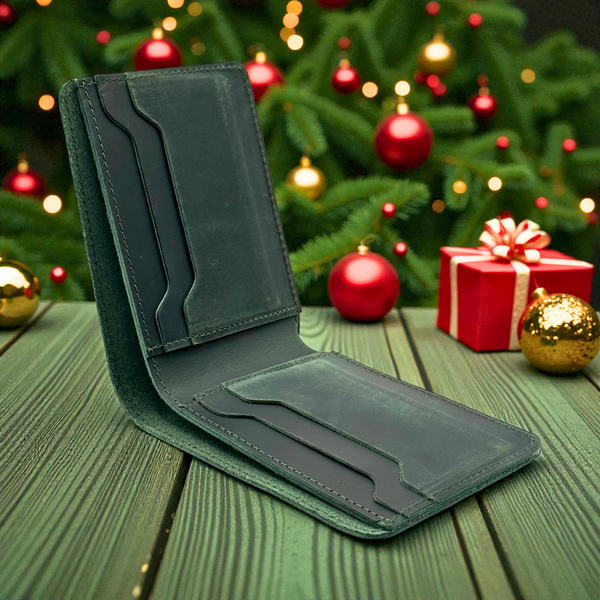 Green Crazy Horse Leather Wallet