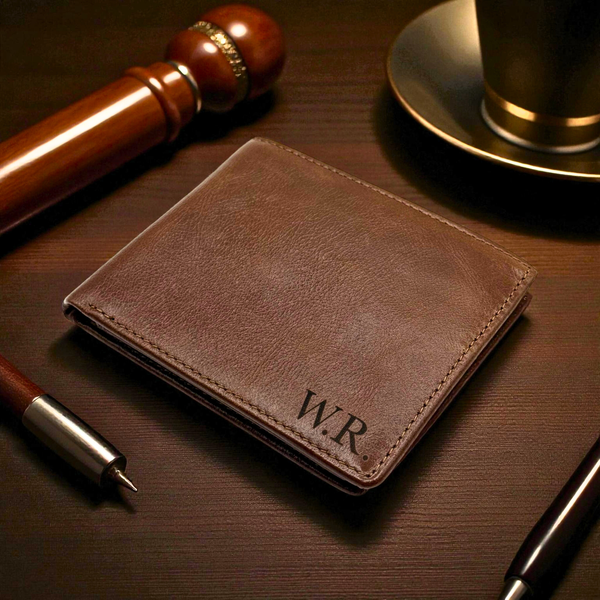 Personalized Brown Leather Wallet
