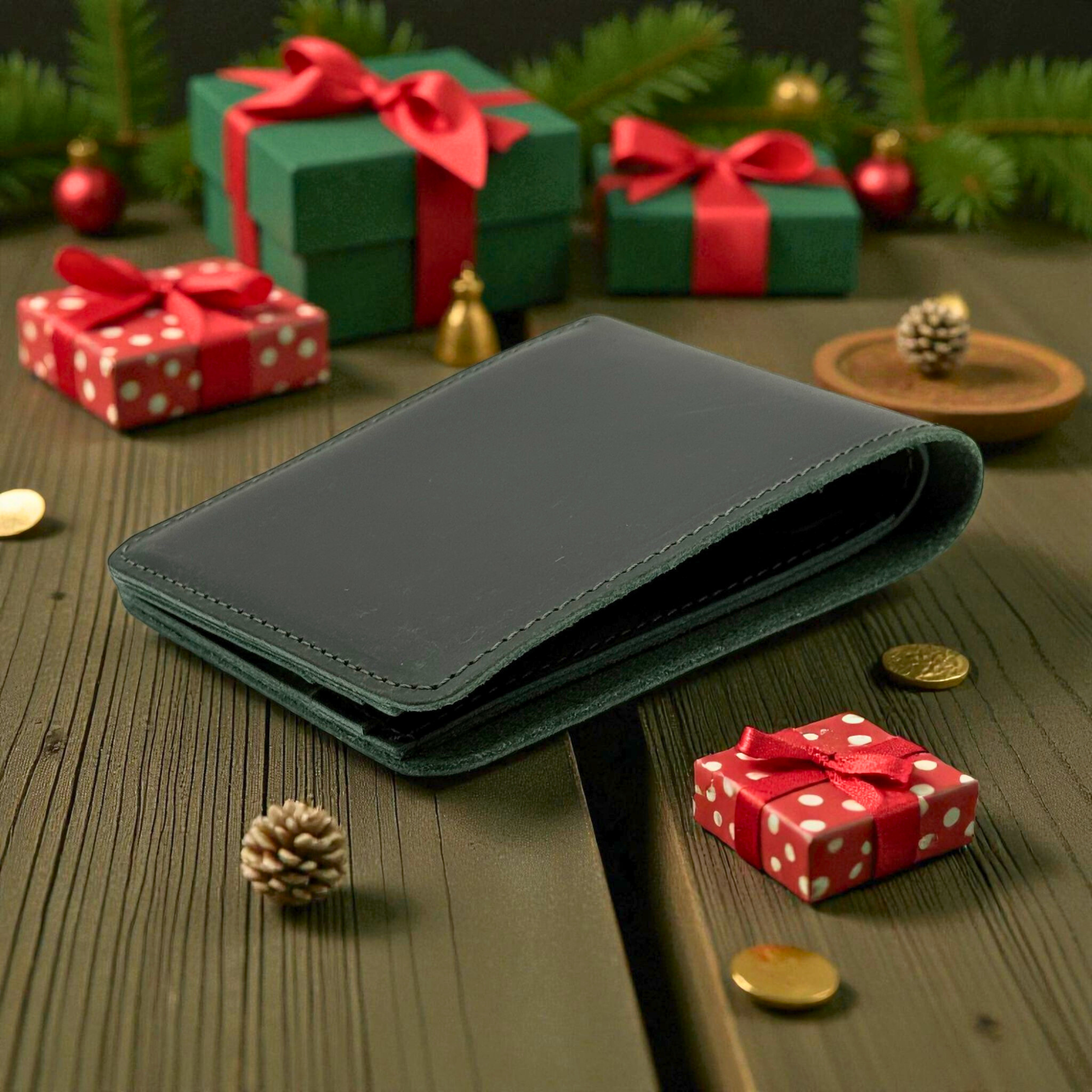 Green Crazy Horse Leather Wallet