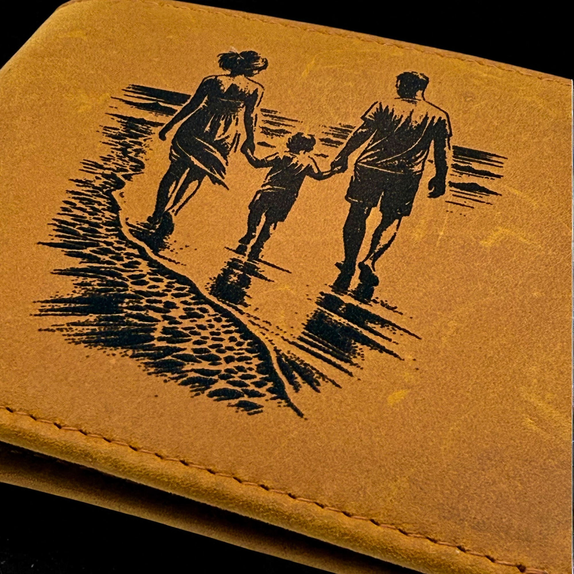 Custom Engraved Crazy Horse Leather Wallet – Tan