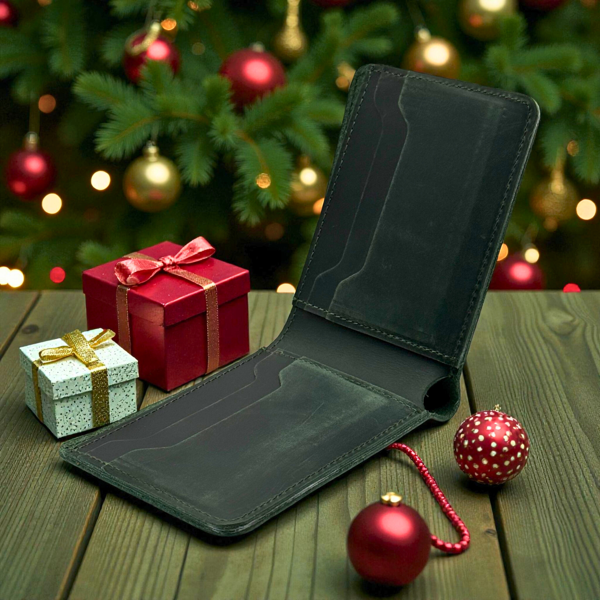 Green Crazy Horse Leather Wallet