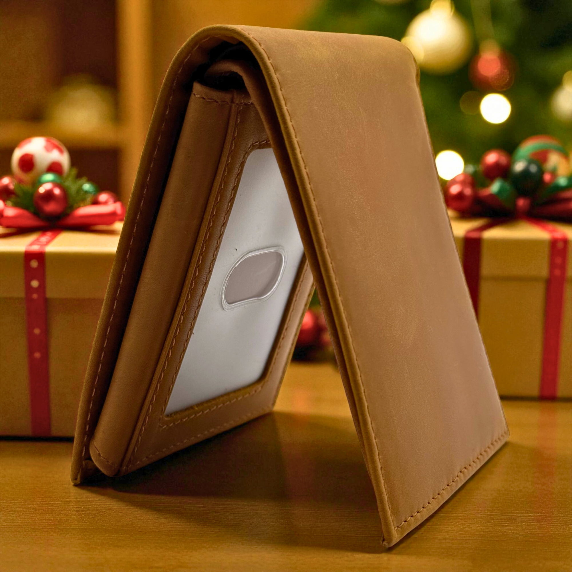 Custom Engraved Crazy Horse Leather Wallet – Tan