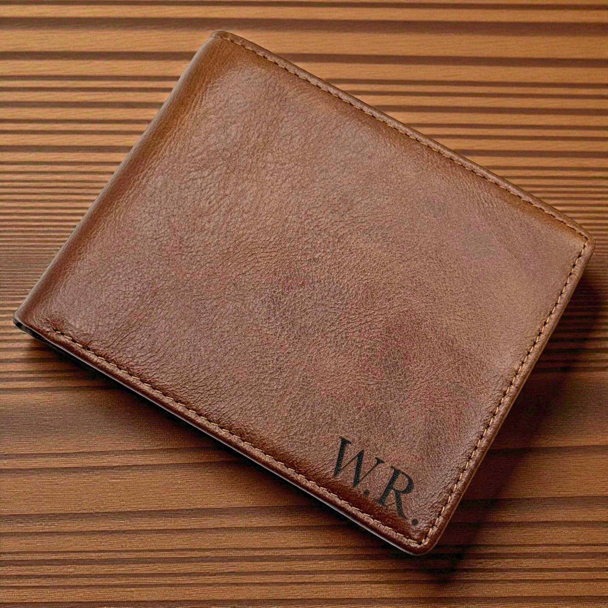Personalized Brown Leather Wallet