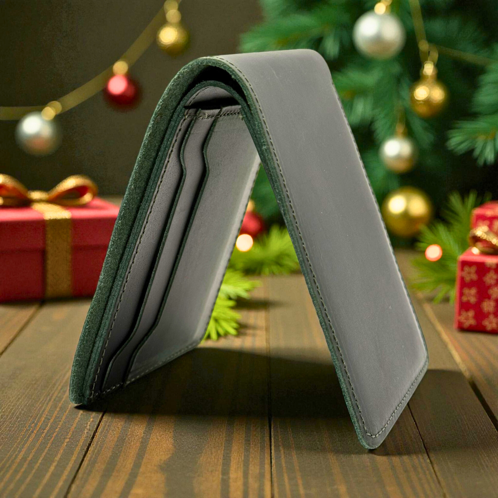 Green Crazy Horse Leather Wallet