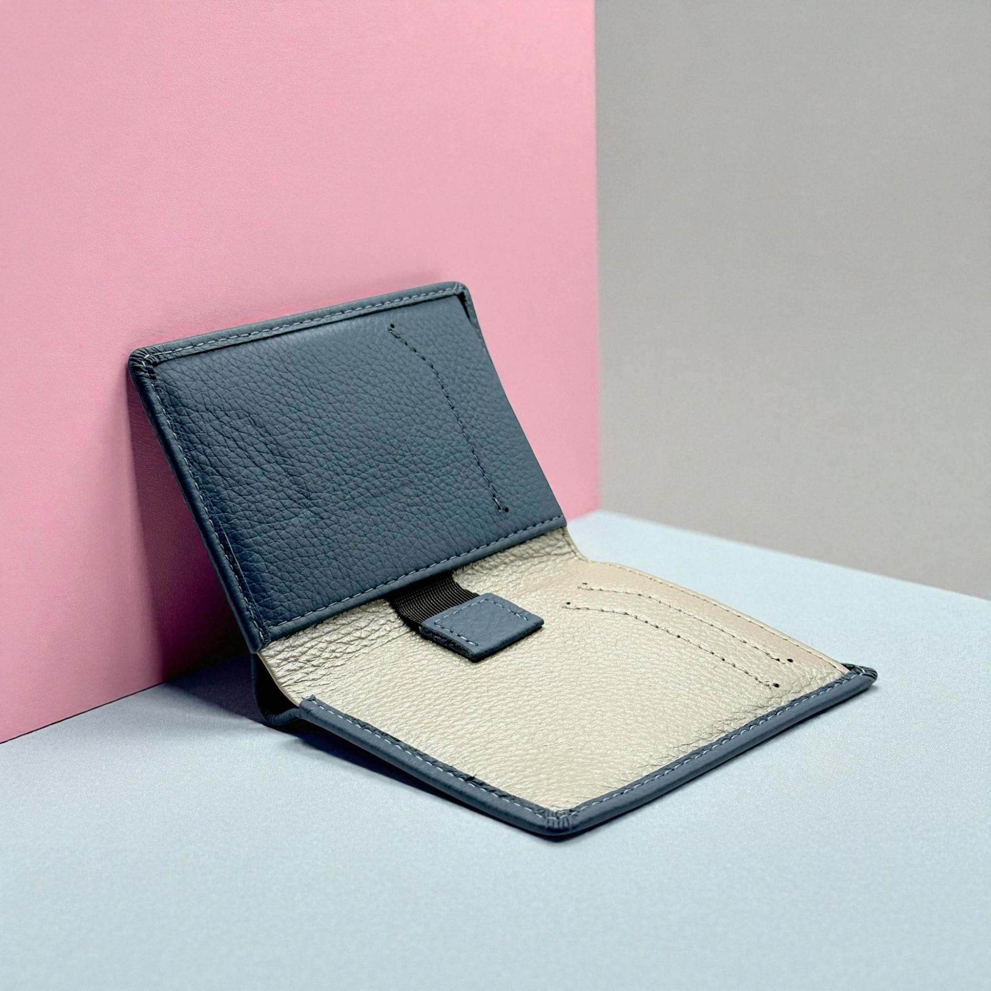 RFID Leather Sliding Mechanism Wallet